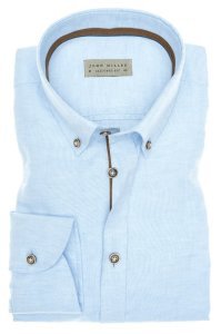 John Miller lichtblauw hemd mouwlengte 7 linnen