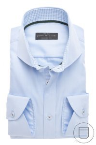 John Miller modern fit strijkvrij hemd lichtblauw