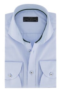 John Miller strijkvrij overhemd tailored fit blauw