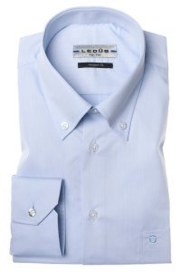 Ledub overhemd modern fit lichtblauw button-down