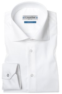 Ledub overhemd wit tailored fit strijkvrij