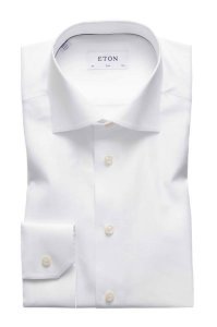 Overhemd Eton wit visgraat Slim Fit