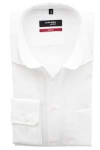 Overhemd Seidensticker wit uni strijkvrij