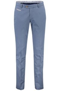 Pantalon Portofino flatfront slim fit blauw