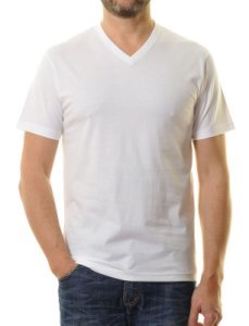 Ragman t-shirts 2 stuks wit v-hals katoen