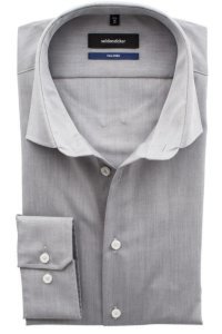 Seidensticker overhemd Tailored grijs chambray