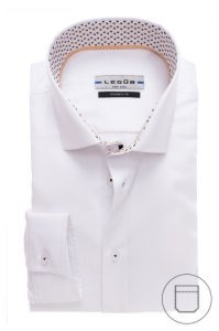Wit overhemd Ledub strijkvrij modern fit
