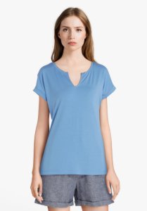 Liberty Island - Lichtblauw t-shirt in modal