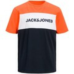 Jack & Jones - T-shirt enfant jack & jones 12191003 logo blocking-shocking orange