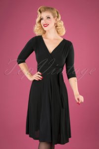 Vintage Chic For Topvintage - 50s cassandra midi dress in black