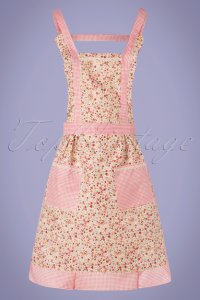 Collectif Clothing - 50s dolly flower apron in pink