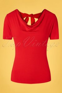 Bakery Ladies - 60s waterfall top in tomato