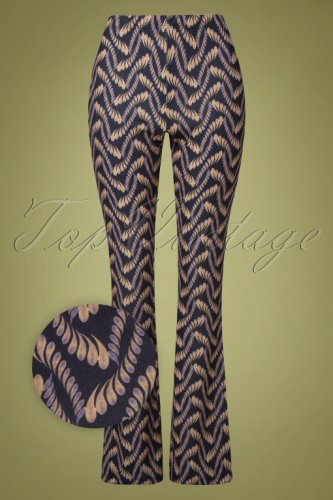 70s Frennie Flared Pants in Navy