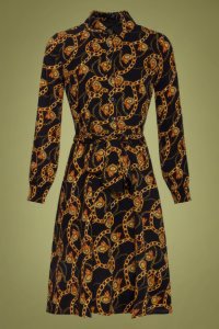 70s Shanna Chain Dress in Black