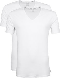 Calvin Klein T-Shirt V-Neck Wit 2-pack - Wit maat M