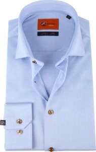 Suitable Jersey Overhemd Herringbone Lichtblauw - Blauw maat 43