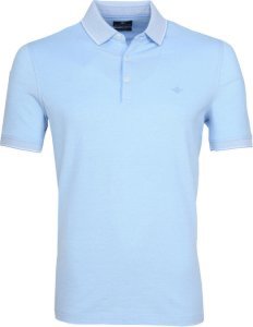 Suitable Melange Poloshirt Lichtblauw - Blauw maat L