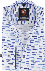 Suitable Overhemd HBD Streep Blauw - Blauw maat 38