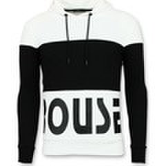 Sweater Enos  Hoodie Heren Slim Fit - Striped Sweater Black and White