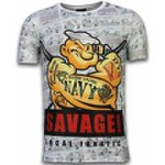 T-shirt Korte Mouw Local Fanatic  Popeye Savage - Digital Rhinestone T-shirt