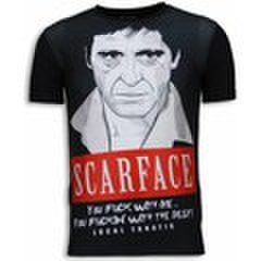 T-shirt Korte Mouw Local Fanatic  Scarface Red Scar - Digital Rhinestone T-shirt