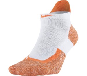 Nike - Elite Cushioned No-Show tennis sokken (wit/oranje) - XS