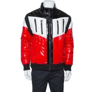 Balmain Tricolor Quilted Puffer Jacket XXL
