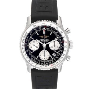 Breitling Black Stainless Steel Navitimer Chronograph A23322 Men's Wristwatch 42 MM
