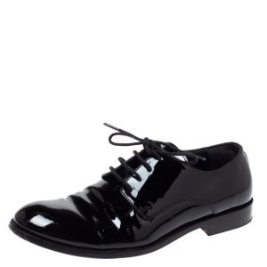 Dior Black Patent Leather Lace Up Derby Size 34