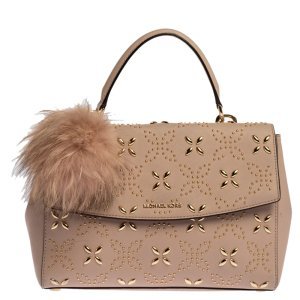 Michael Kors Pink Studded Leather Medium Ava Top Handle Bag