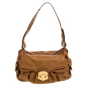 Nina Ricci Brown Leather Front Pocket Flap Shoulder Bag