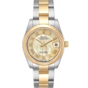 Rolex Champagne 18K Yellow Gold And Stainless Steel Datejust 178243 Women's Wristwatch 31 MM