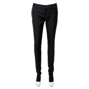 Saint Laurent Paris Black Wool Tailored Trousers S