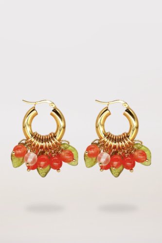 Annele Oorbellen lingonberry beret earrings multi
