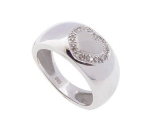 Atelier Christian Harten ring met omringende diamanten wit goud