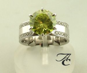 Atelier Christian Ring met citrien en diamanten wit goud