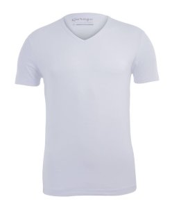 Garage T-shirt body fit stretch v hals white - wit