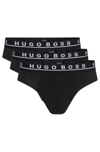 Hugo Boss Brief 3p co/el 10146061 01 50325402/001 zwart