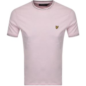 Lyle and Scott Ts1419v lyle en scott seasonal branded ringer t-shirt, w320 stonewash pink