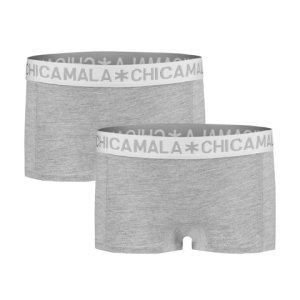 Muchachomalo Girls 2-pack boxershort solid grijs