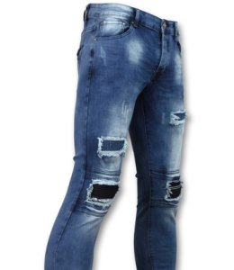 New Stone Biker jeans heren met rits blauw