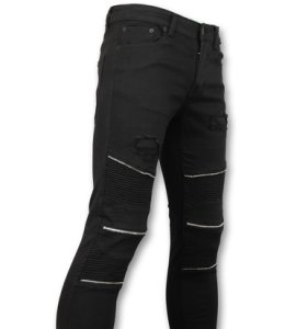 New Stone Skinny biker jeans heren zwart