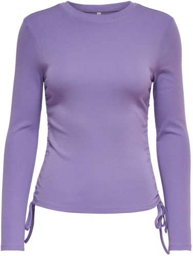 Only Amy l/s ruching top jrs chalk violet