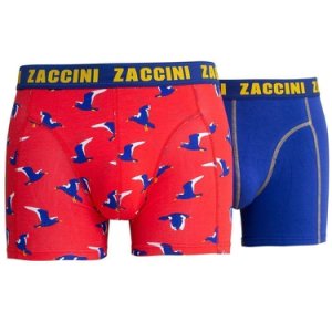 Zaccini 2-pack boxershorts birds rood blauw