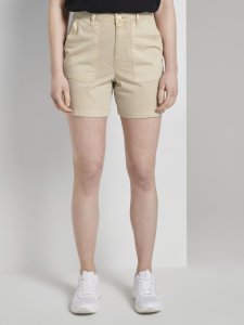 TOM TAILOR DENIM Cajsa shorts met opvallende zakken, dark beige, XL