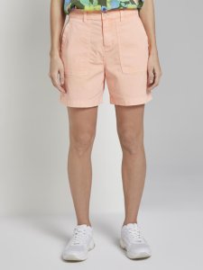 TOM TAILOR DENIM Cajsa shorts met opvallende zakken, papaya neon orange, XS