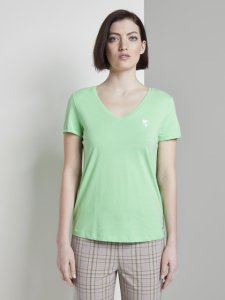 TOM TAILOR DENIM T-shirt met een kleine print, dusty apple green, M