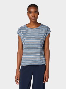 TOM TAILOR Gestreept t-shirt, Dames, blue structure stripe, M