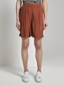 TOM TAILOR Loose fit Bermuda shorts met elastische tailleband, saddle brown, 36