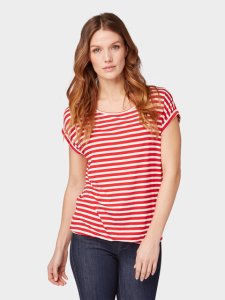 TOM TAILOR T-shirt met motief , red stripe, XL